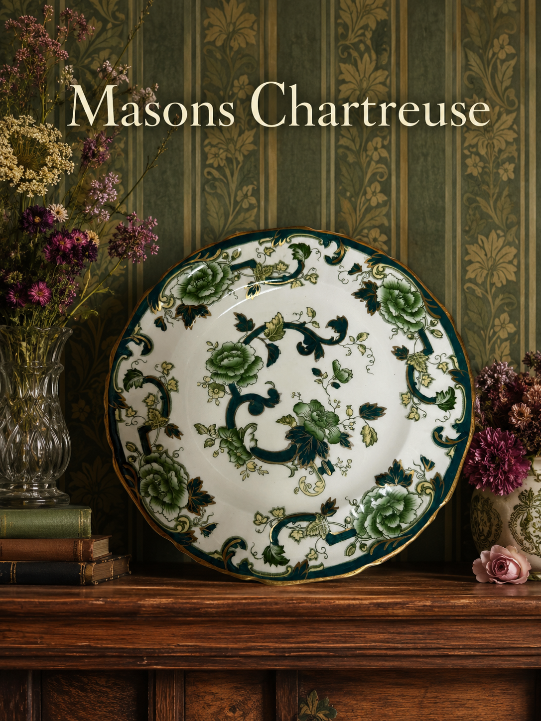 Masons Chartreuse Large Plate
