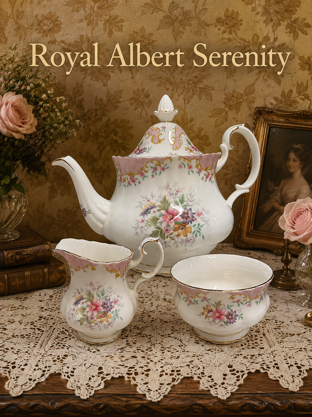 Royal Albert “Serenity” Teapot Set