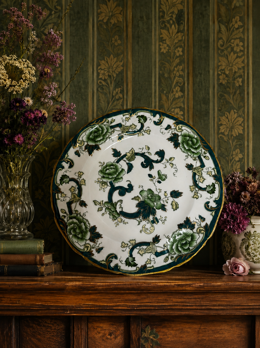 Masons Chartreuse Large Plate