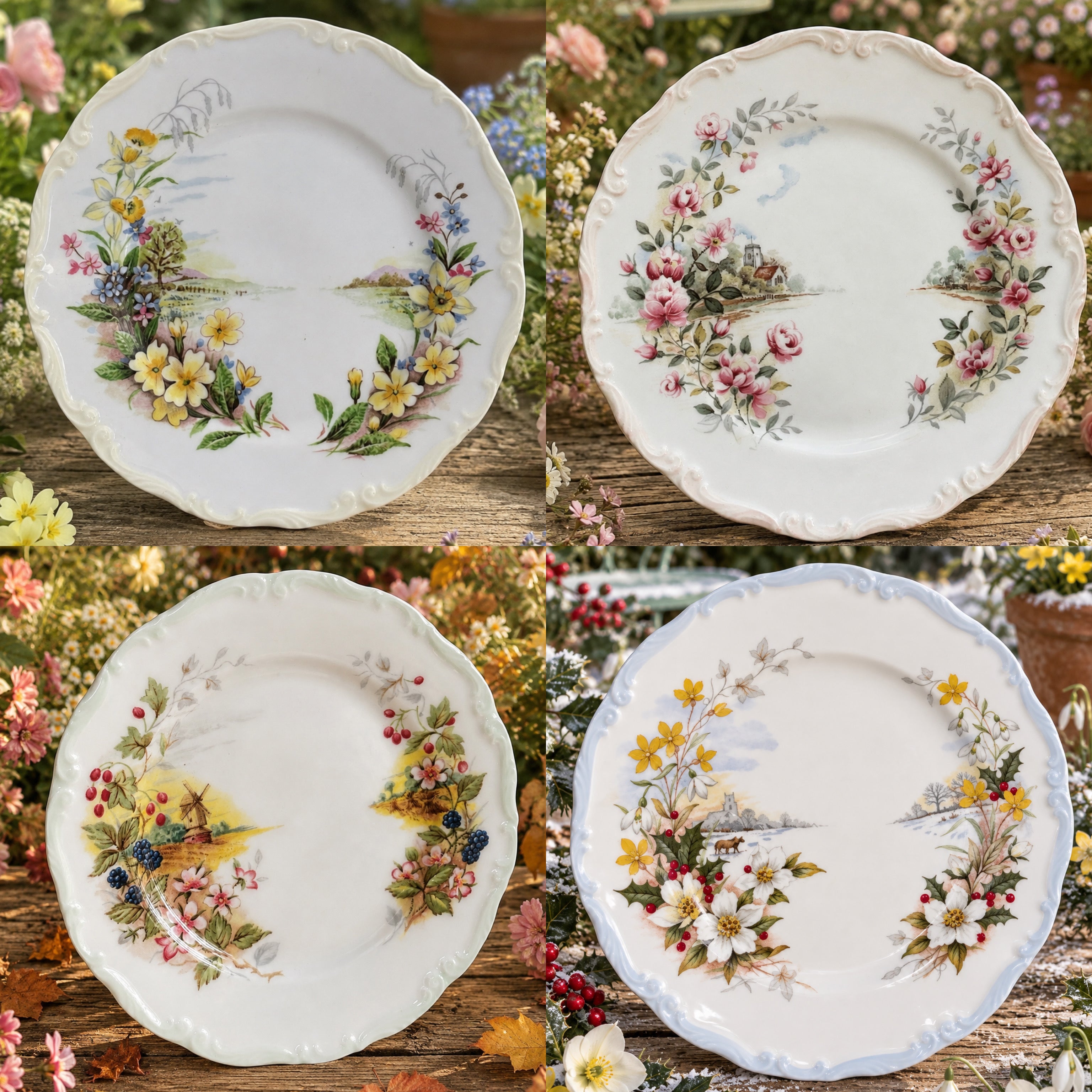 Royal Albert Cottage Garden Year Series – Four Seasons Plates