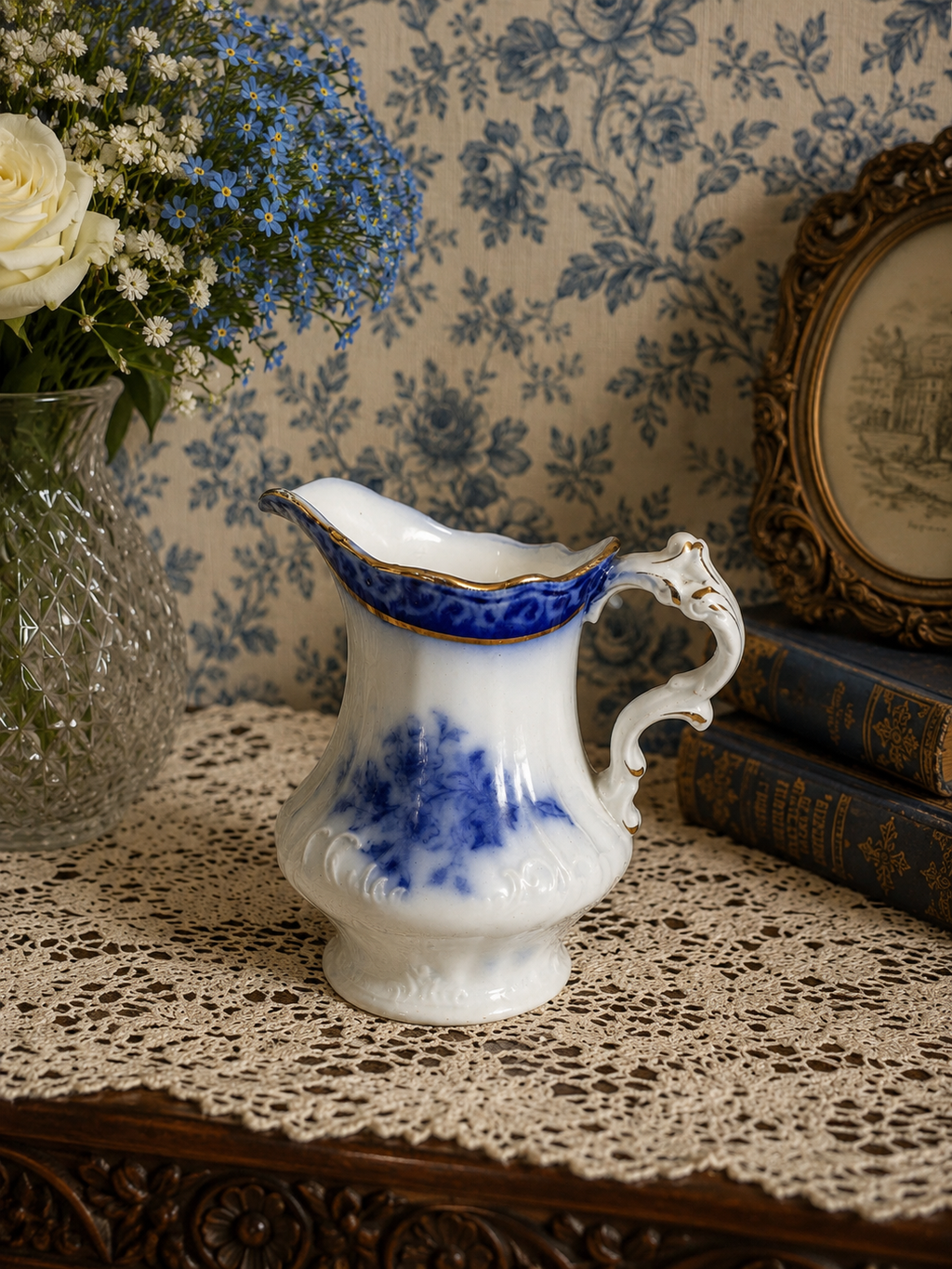 Antique Milk Jug & Sugar Bowl