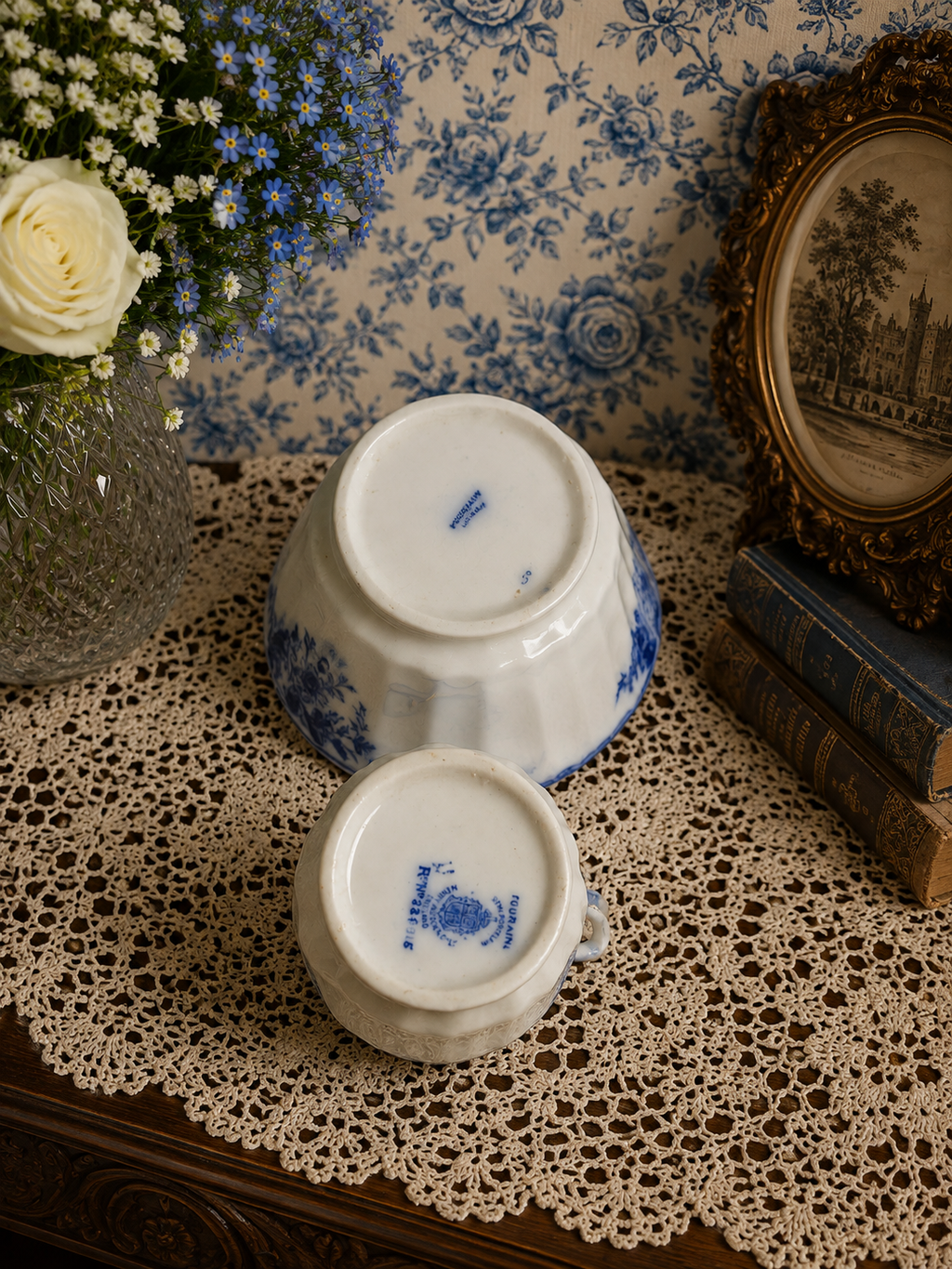 Antique Milk Jug & Sugar Bowl