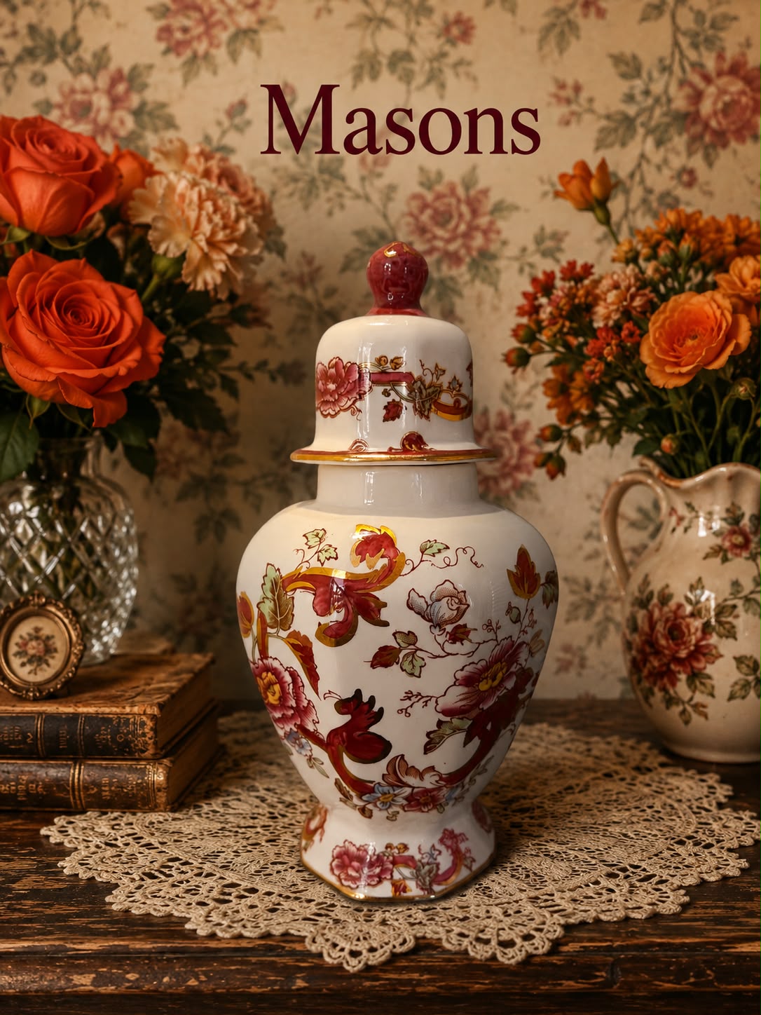 Masons ‘Mandalay Red’ Urn