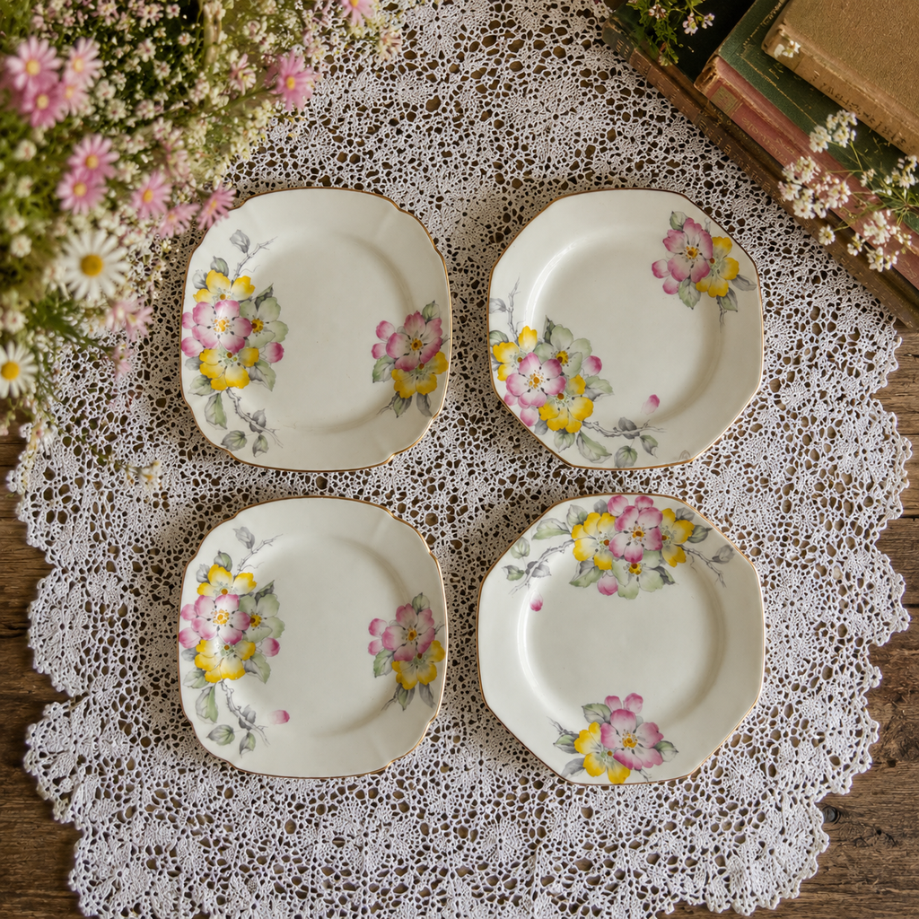Paragon “Apple Blossom” Set of 4 Biscuit Dishes