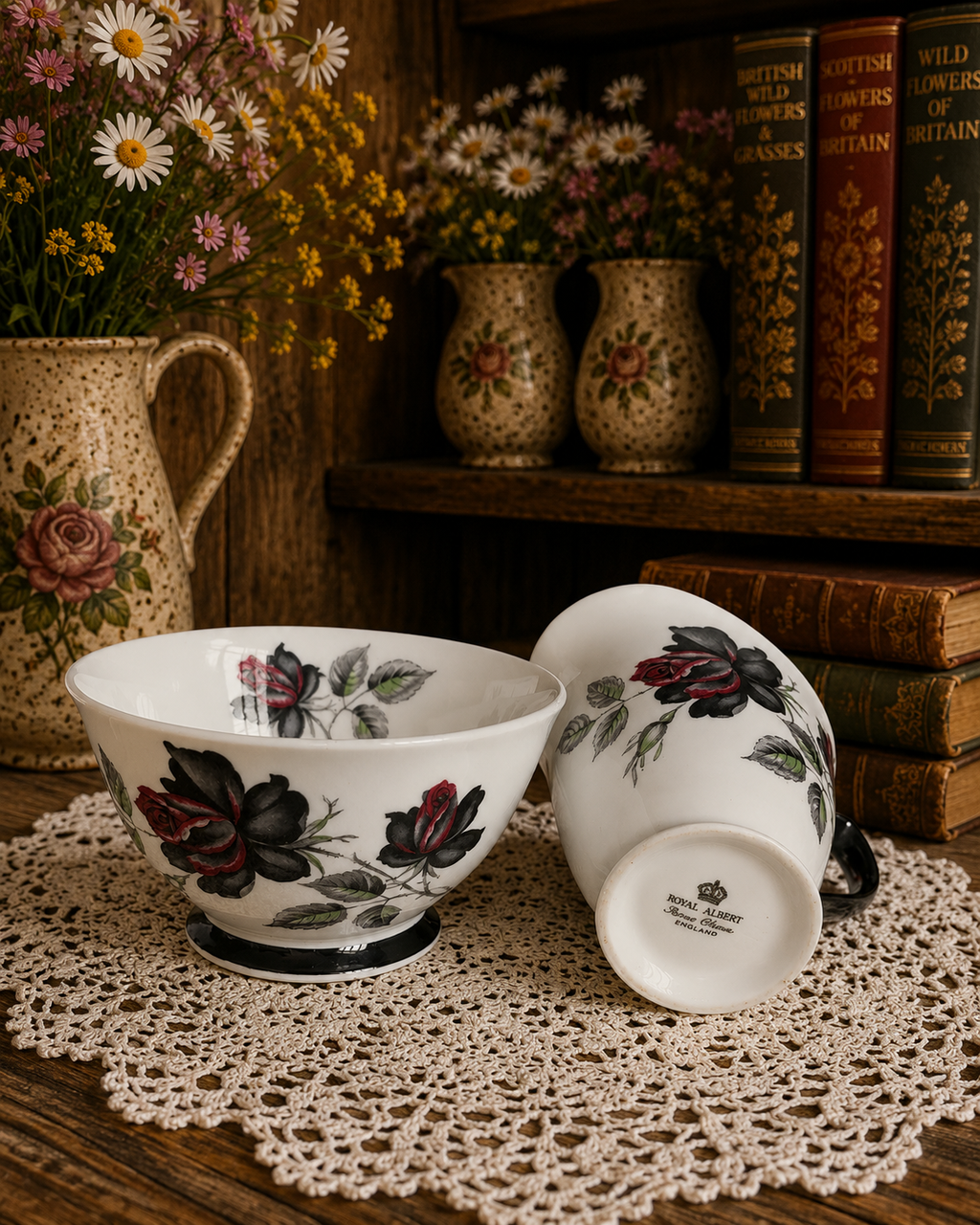 Royal Albert “Masquerade” Milk Jug & Sugar Bowl