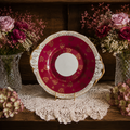 Salisbury Dark Pink & Gold Cake Plate