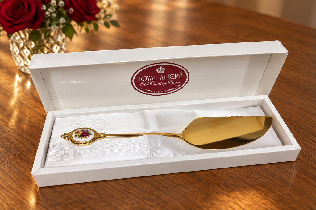 Royal Albert Old Country Roses Gold Plated Cake Server – Boxed