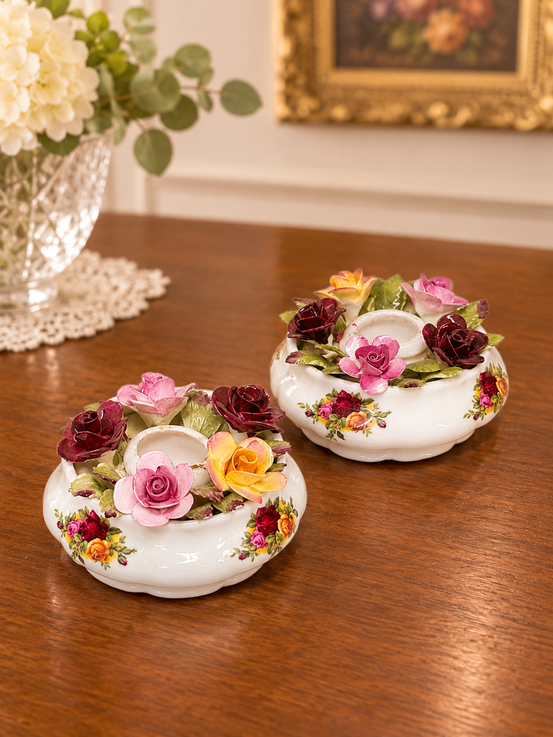 Royal Albert Old Country Roses Posy Candlestick Holders
