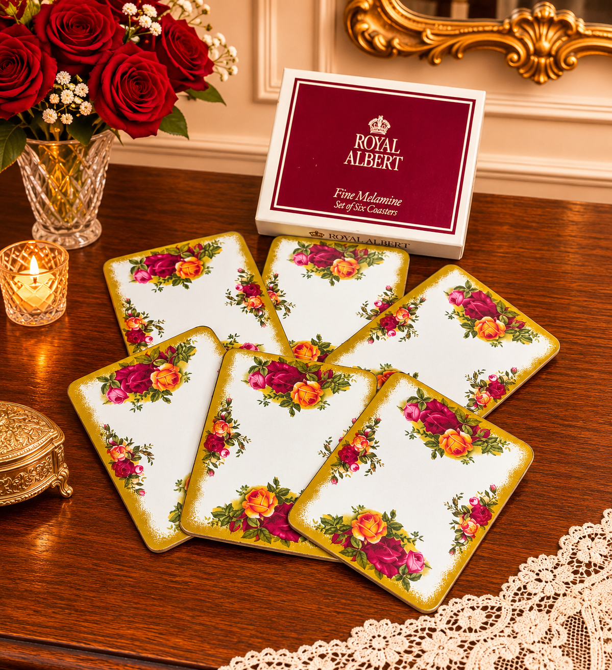 Royal Albert Old Country Roses Genuine Coasters Set of 6