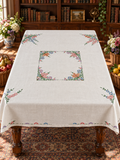 Vintage Tablecloth. Hand Embroidered. Large
