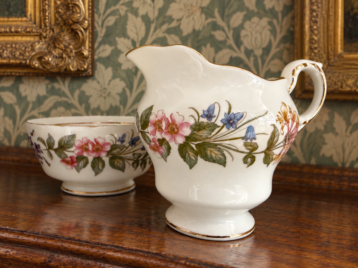 Vintage China Milk Jug & Sugar Bowl