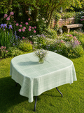 Retro Light Green Check Table Cloth