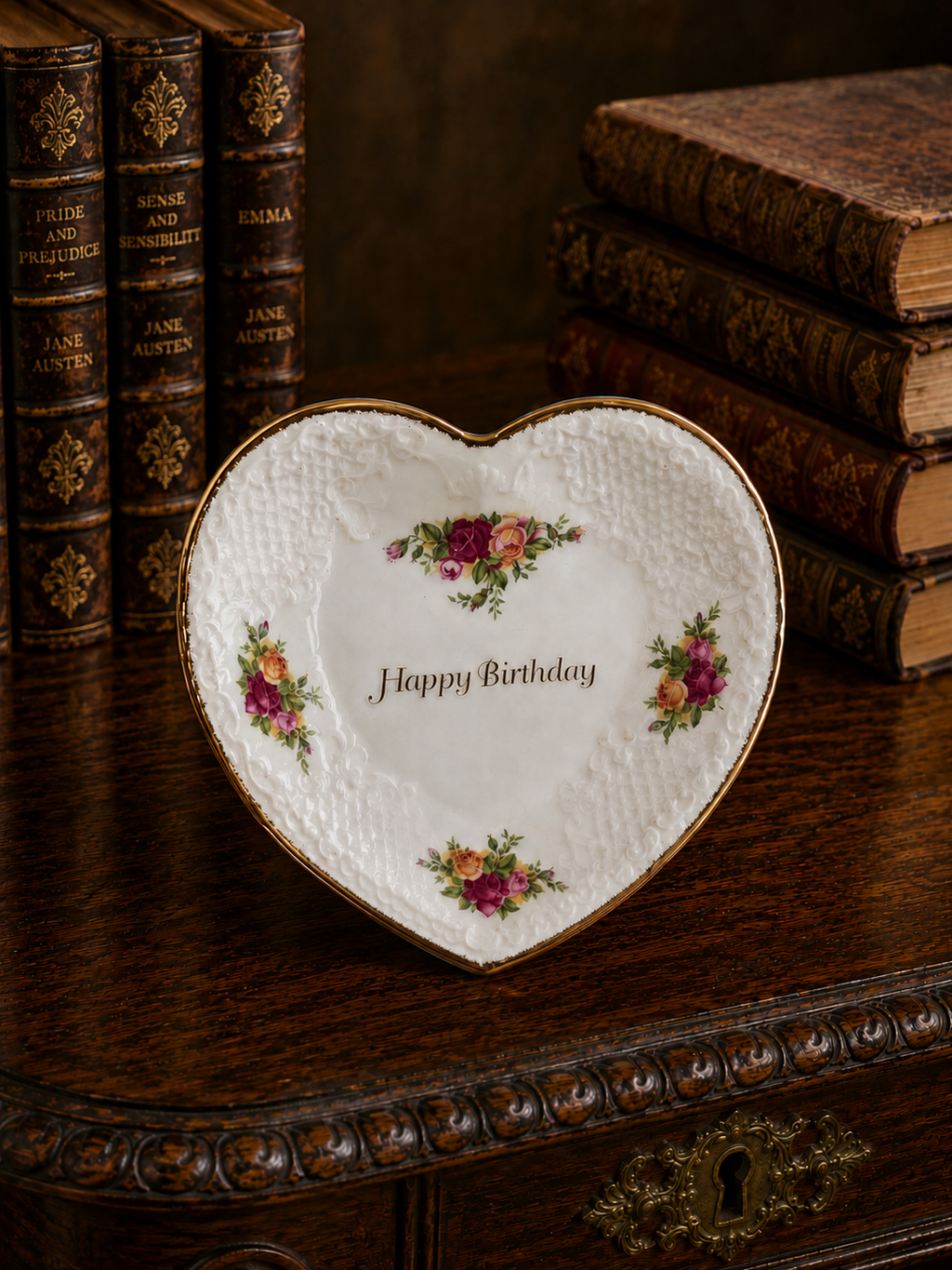 Royal Albert Old Country Roses “Happy Birthday” Trinket Dish
