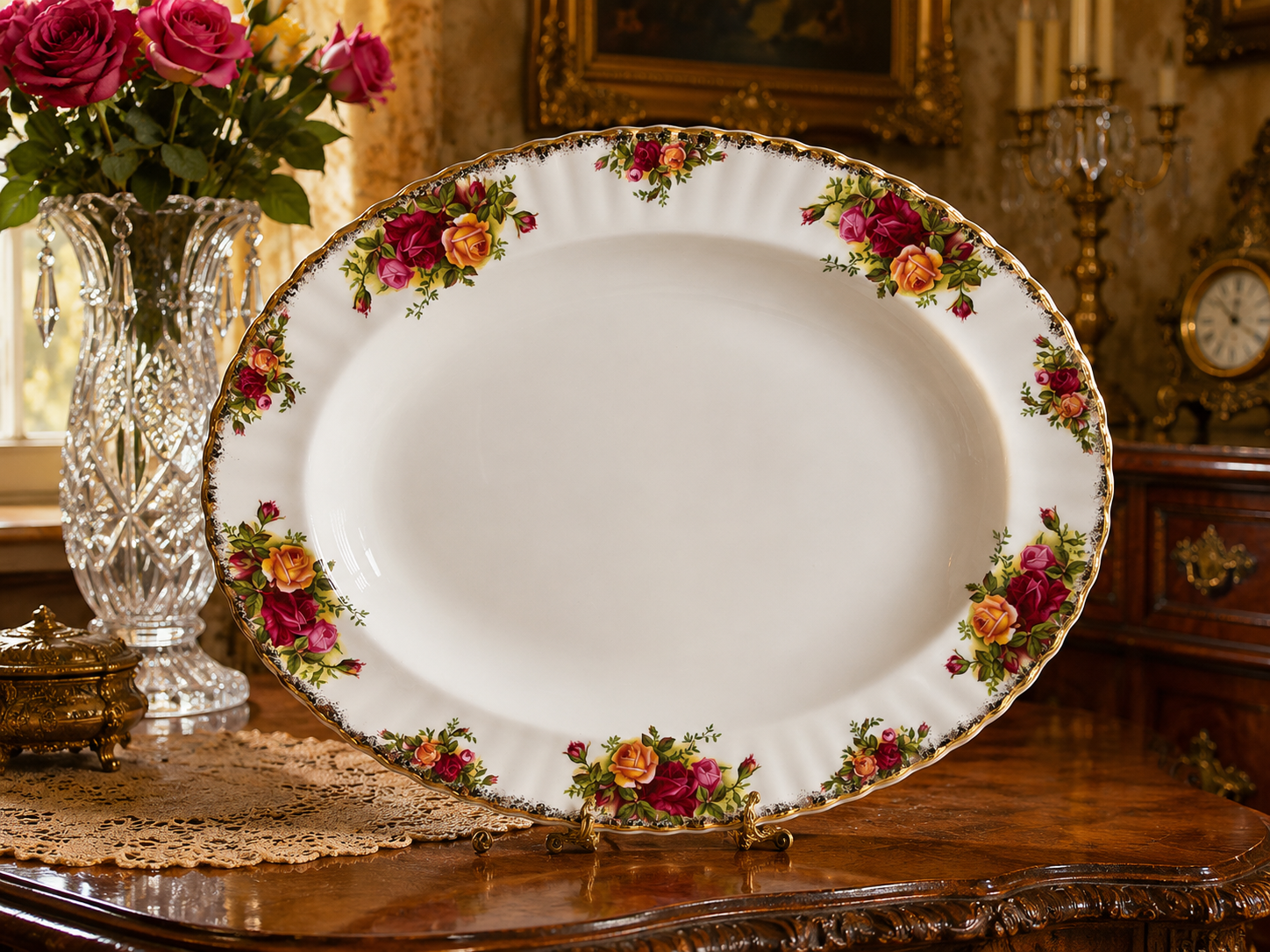 Royal Albert Old Country Roses Oval Platter – 1st Quality