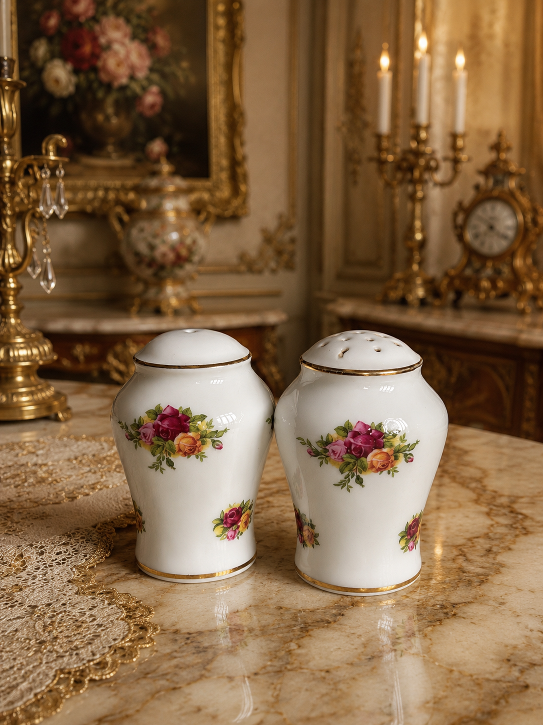 Royal Albert Old Country Roses Rounded Cruet Salt & Pepper