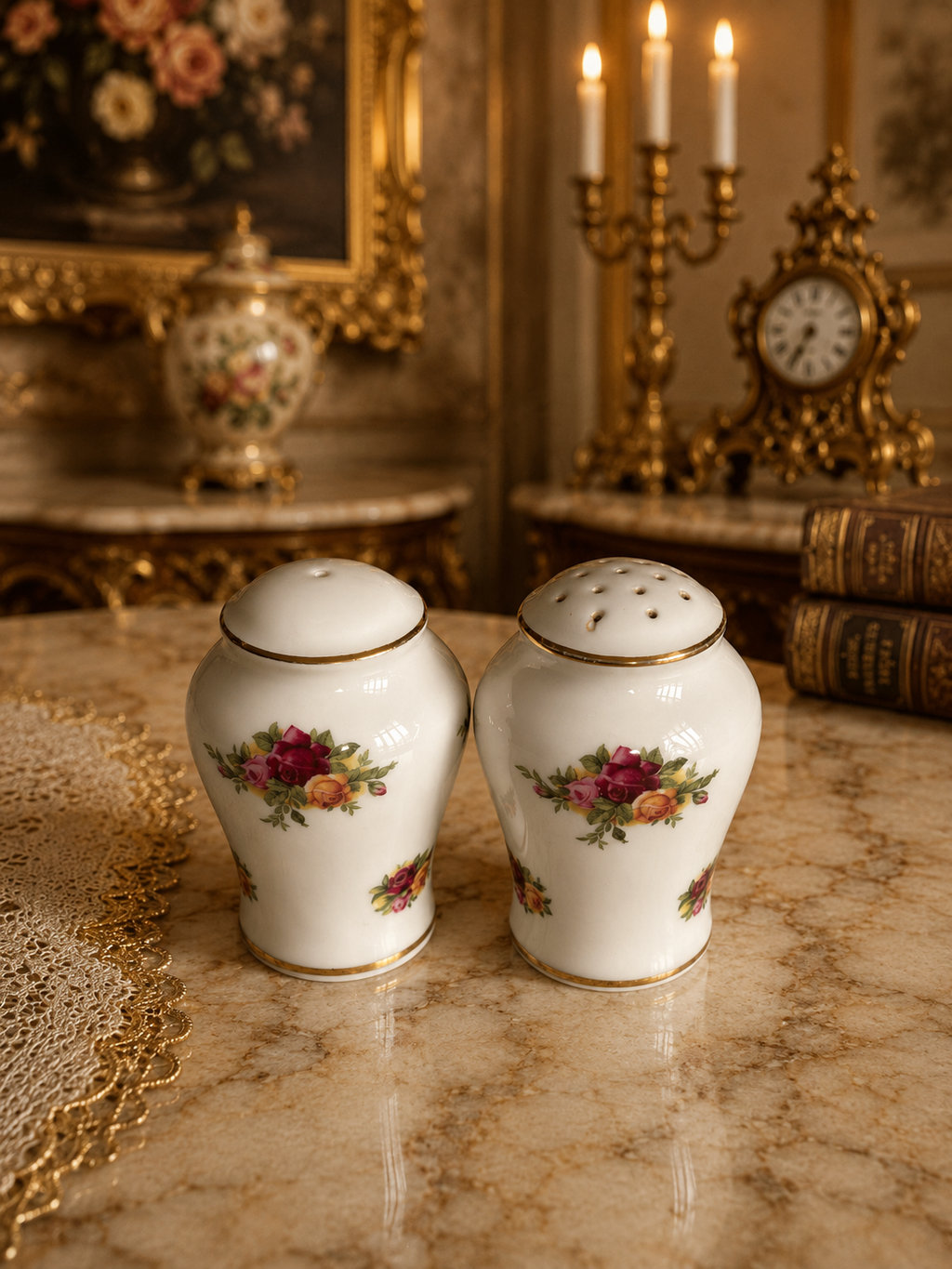 Royal Albert Old Country Roses Rounded Cruet Salt & Pepper