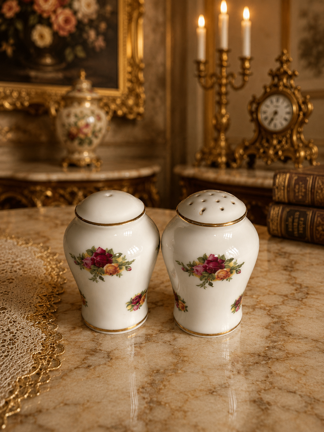 Royal Albert Old Country Roses Rounded Cruet Salt & Pepper