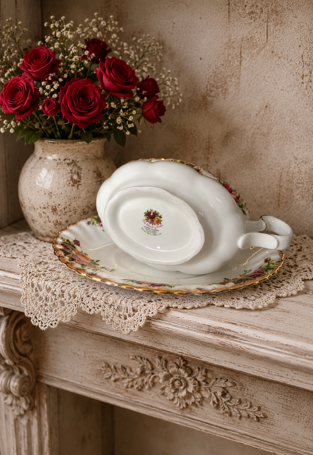 Royal Albert Old Country Roses Gravy Boat 2nd Quality
