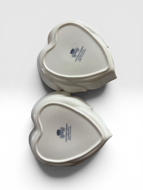 Aynsley Cottage Garden Pair of Heart Trinket Dishes