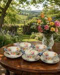 Set of 5 Shelley Soup Coupes with Saucers