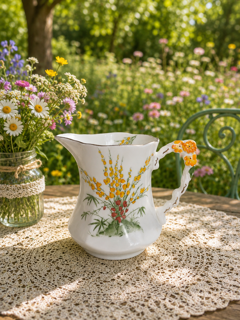 Royal Stafford “Broom” Milk Jug & Sugar Bowl