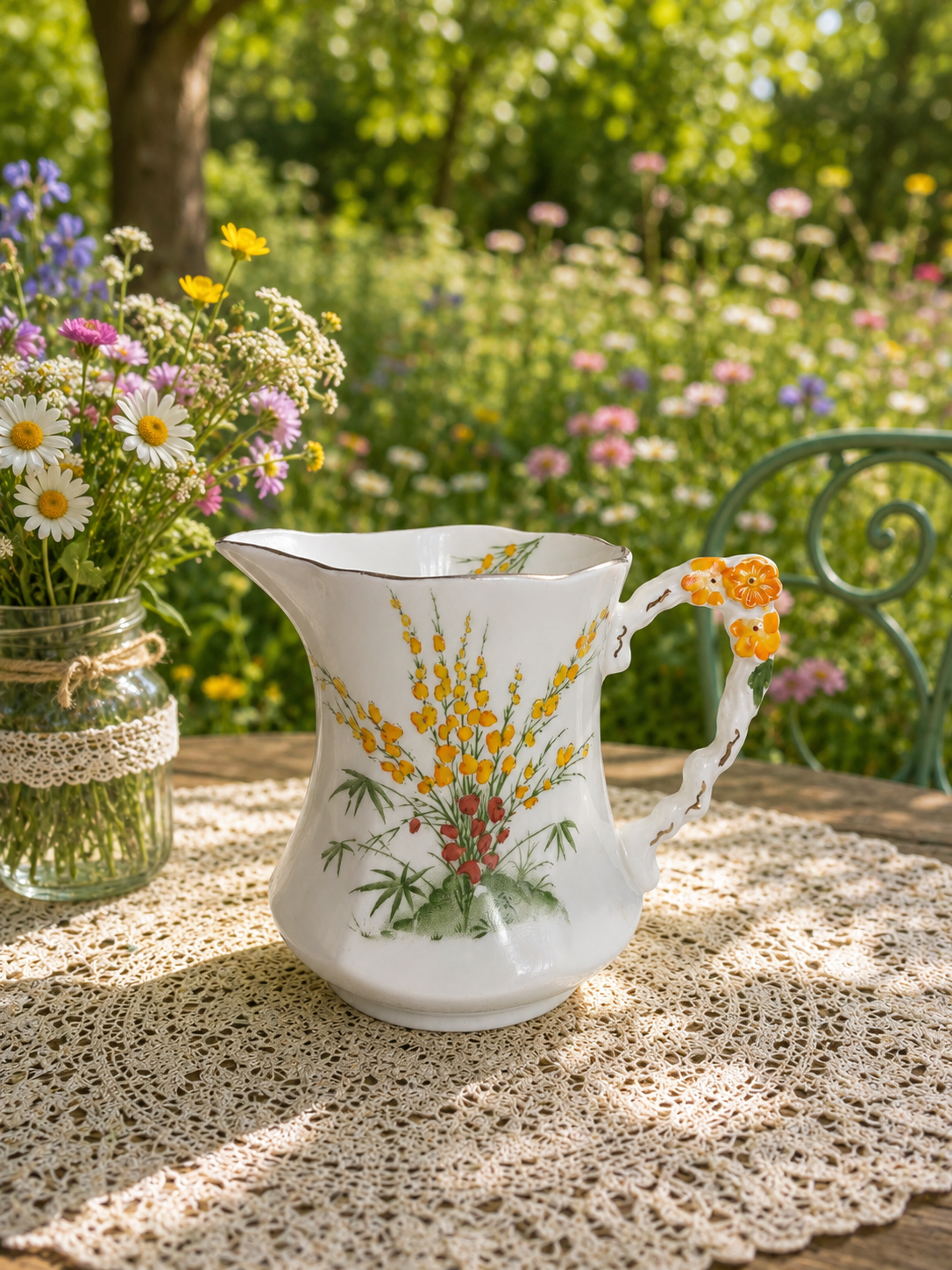 Royal Stafford “Broom” Milk Jug & Sugar Bowl