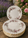 Royal Albert Set 8 Lavender Rose Dinner Plates