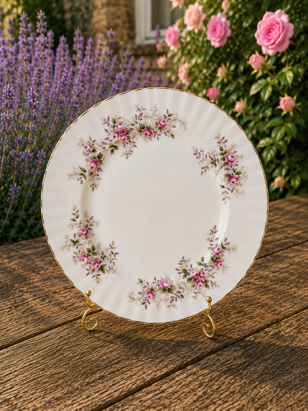 Royal Albert Set 8 Lavender Rose Dinner Plates