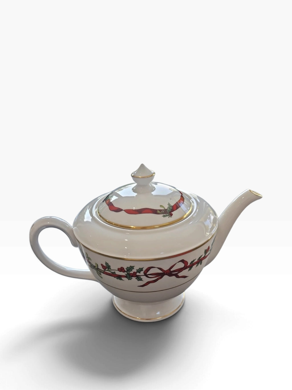 Royal Worcester Holly Ribbons Teapot