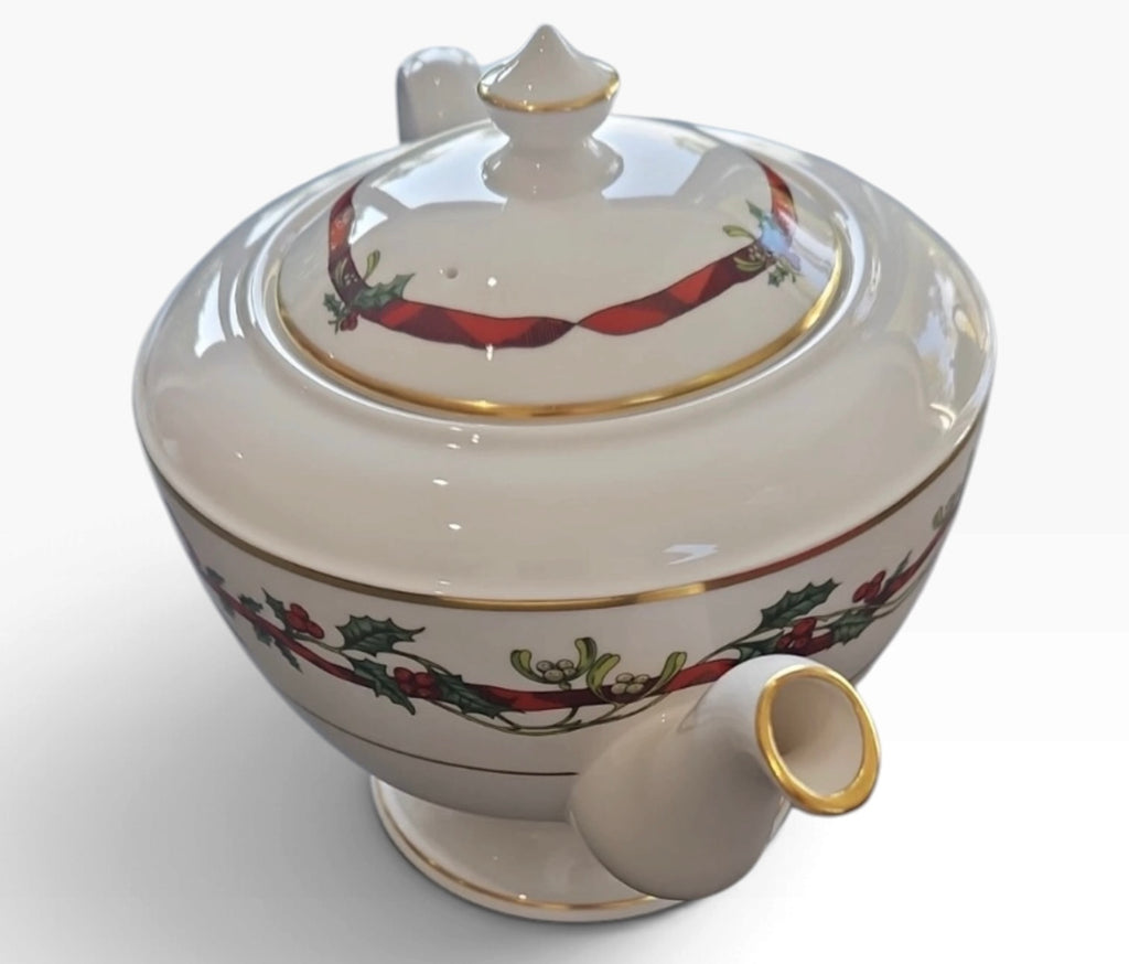 Royal Worcester Holly Ribbons Teapot
