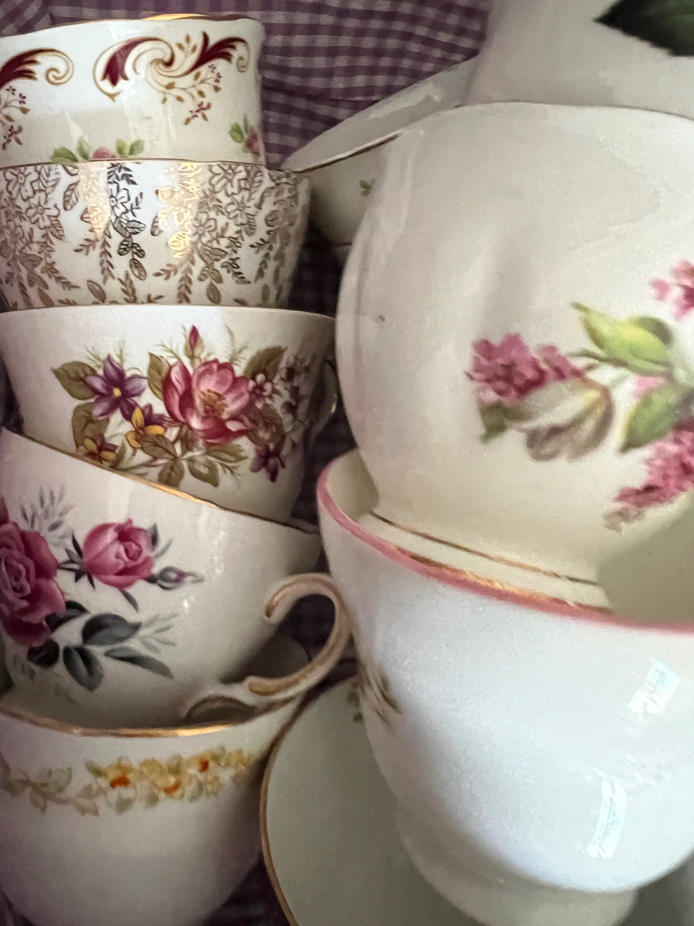 100 Vintage China Teacups. NO SAUCERS image 13