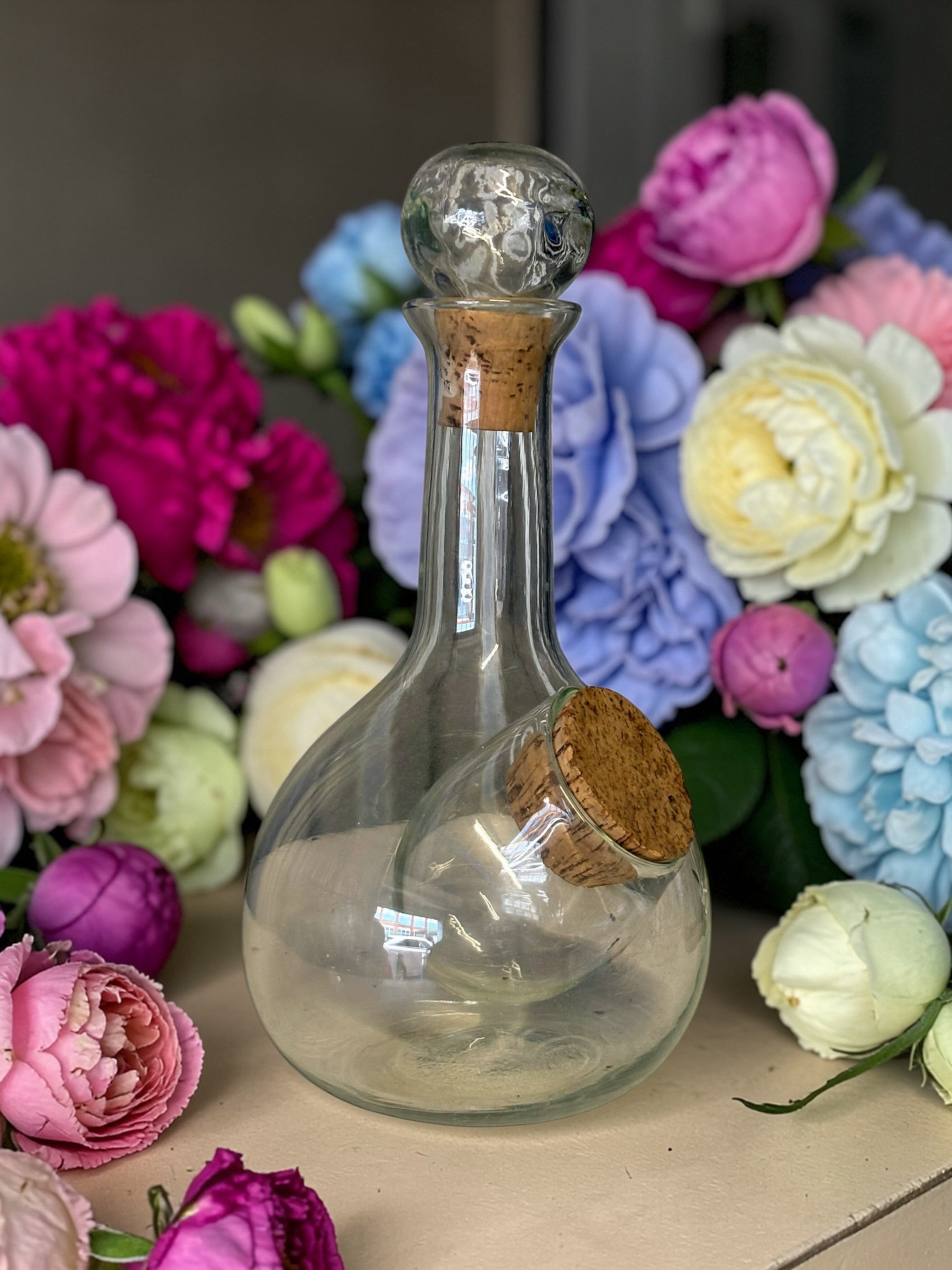 Vintage Spanish Handmade Glass Decanter image 0