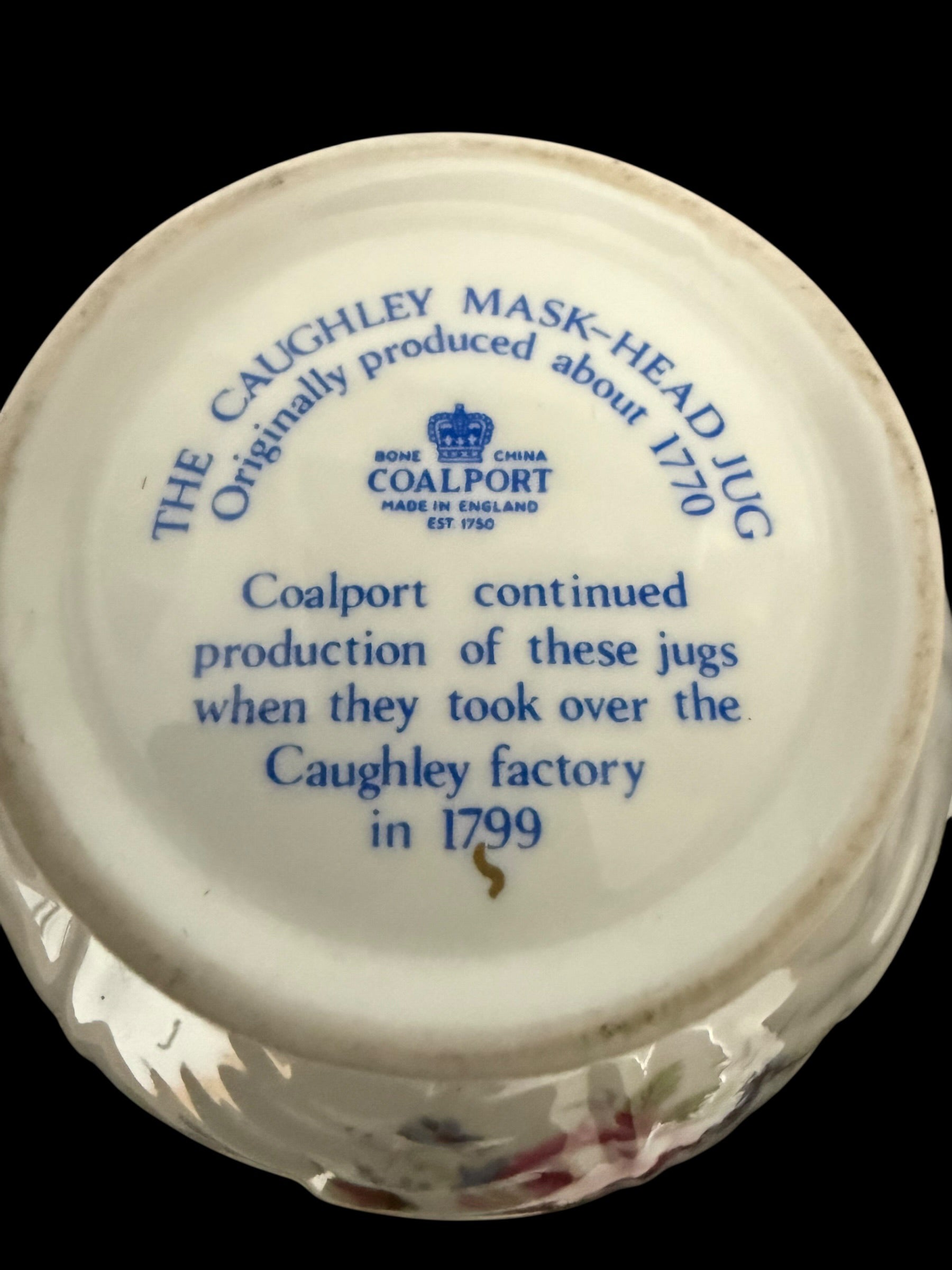 Coalport Large Jug with Carved Face image 3