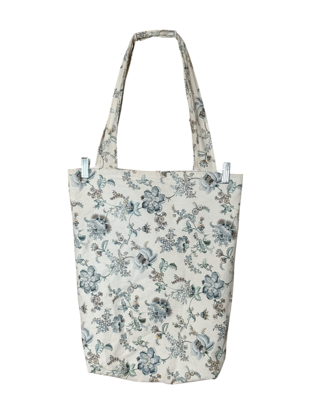 Handmade Blue Floral Design Tote image 0