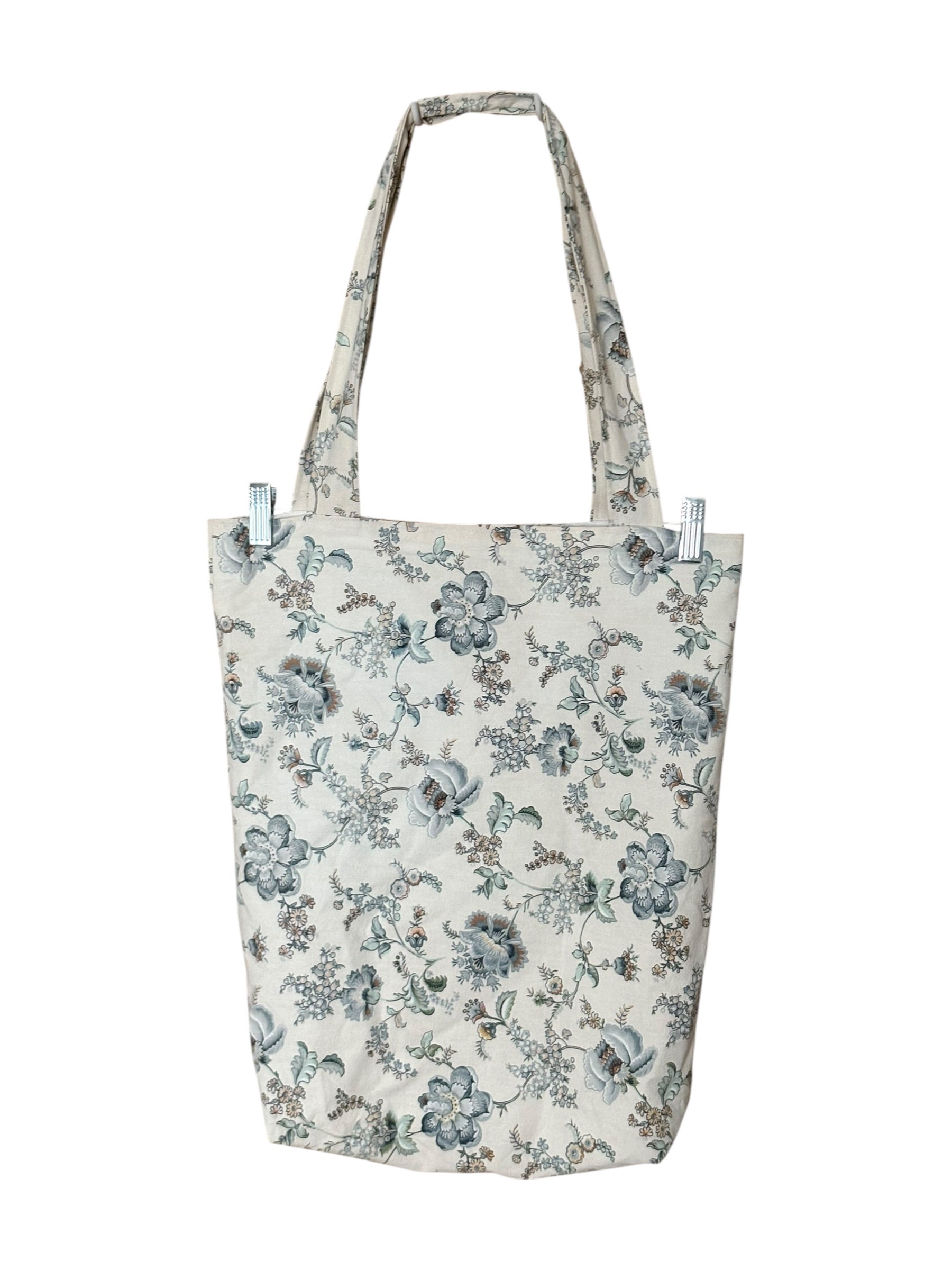 Handmade Blue Floral Design Tote image 0
