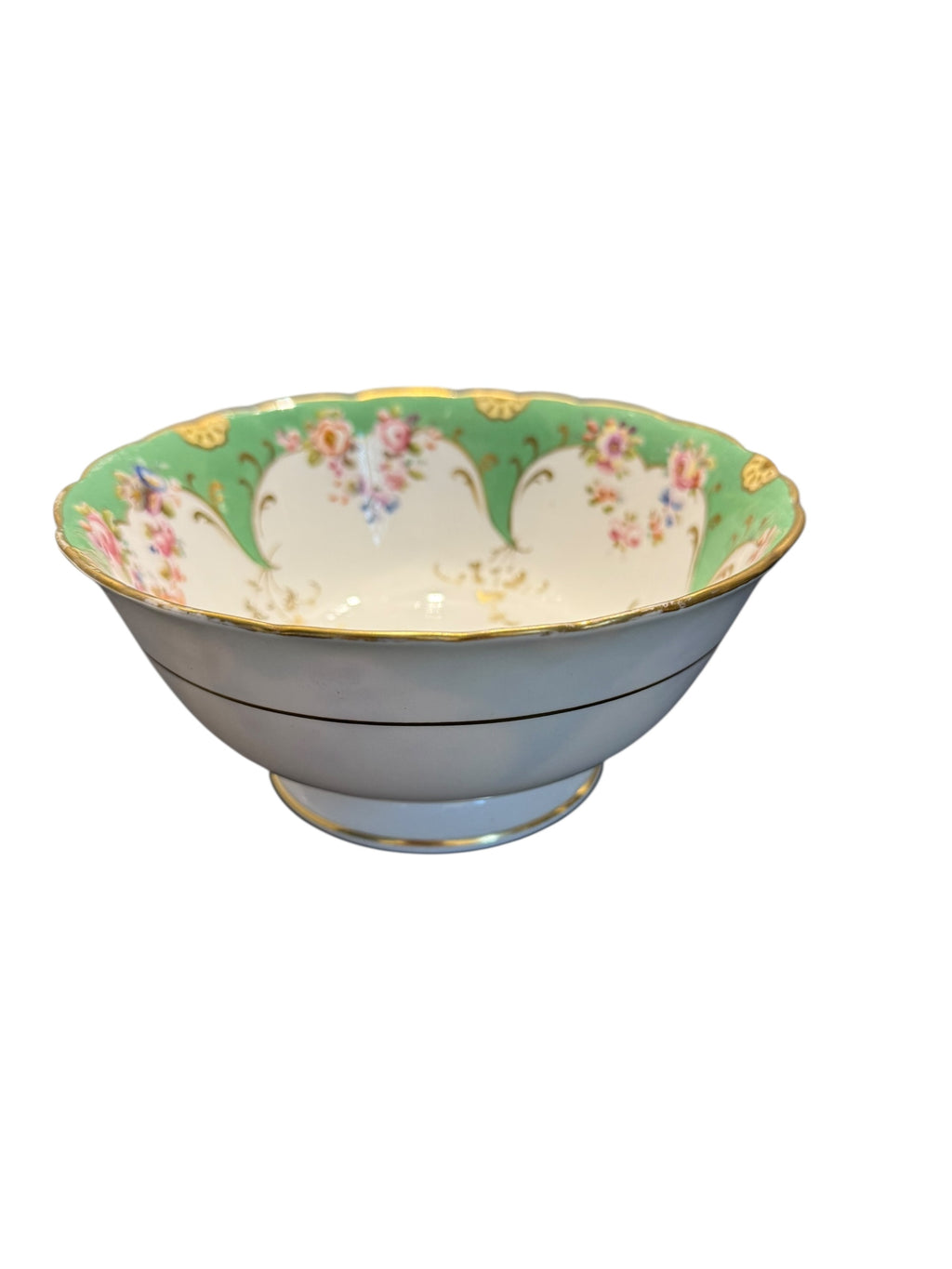 Antique Rockingham. GREEN. Lidded Sucriere & Bowl image 3