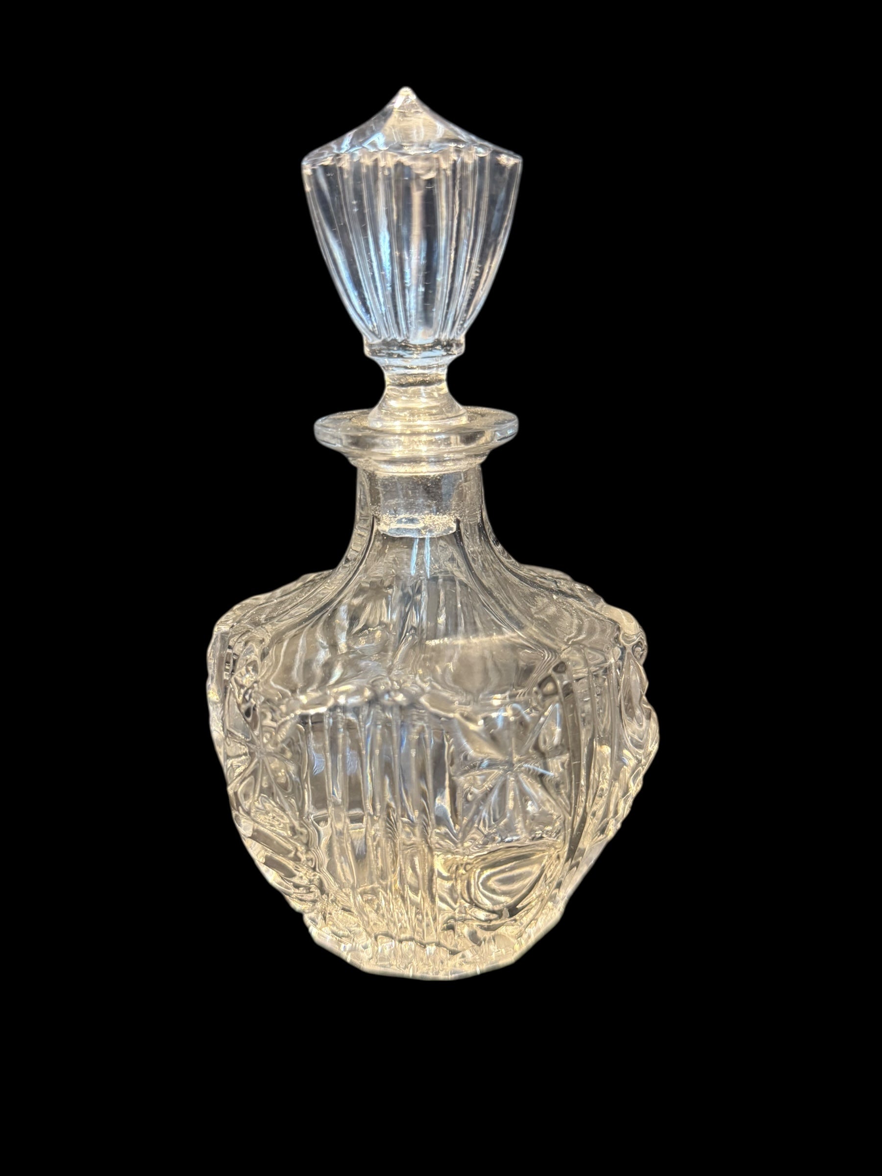 Large Crystal Glass Scent Bottle.  image 1