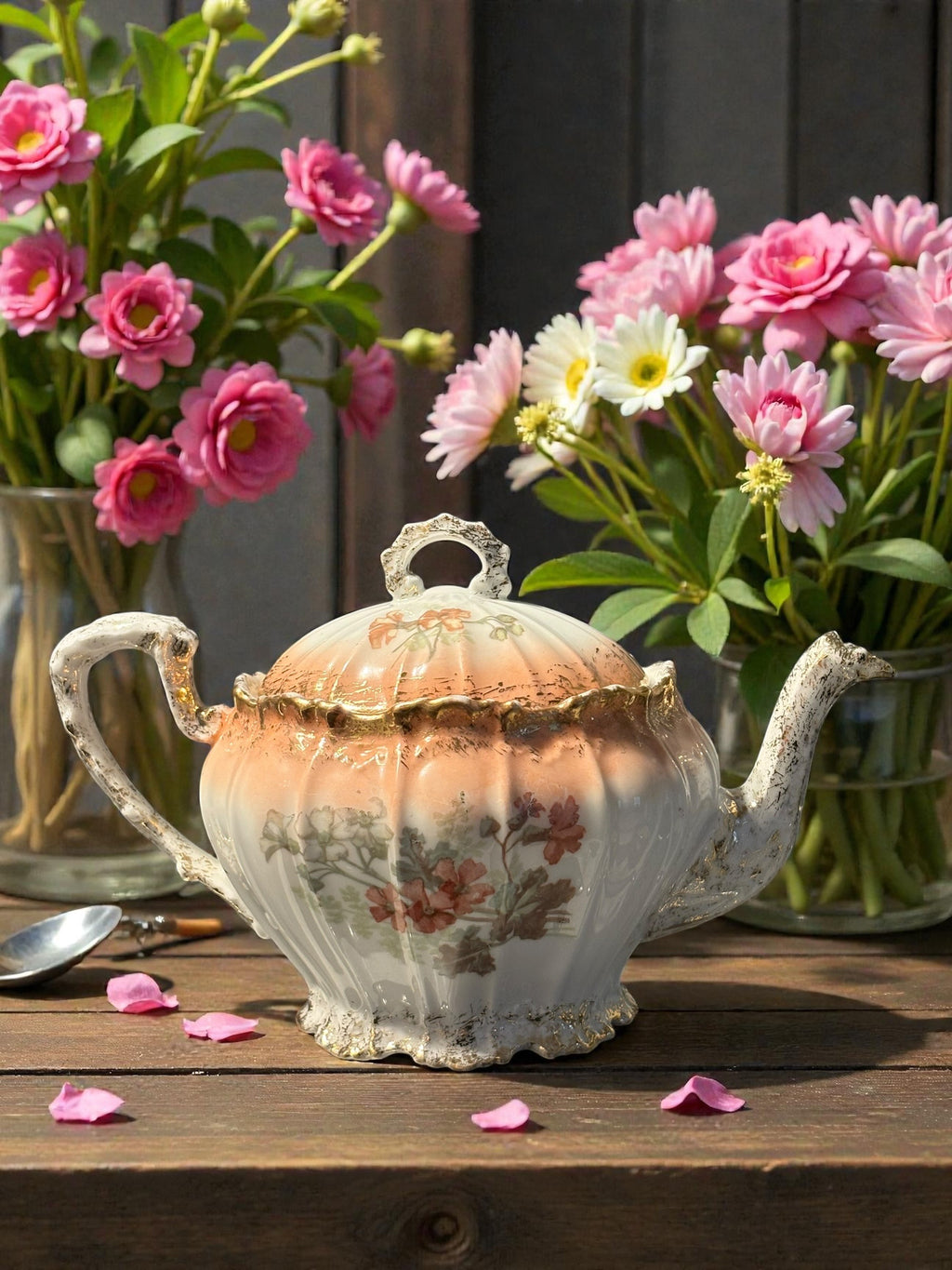 Limoges Victorian Teapot & Milk Jug image 1