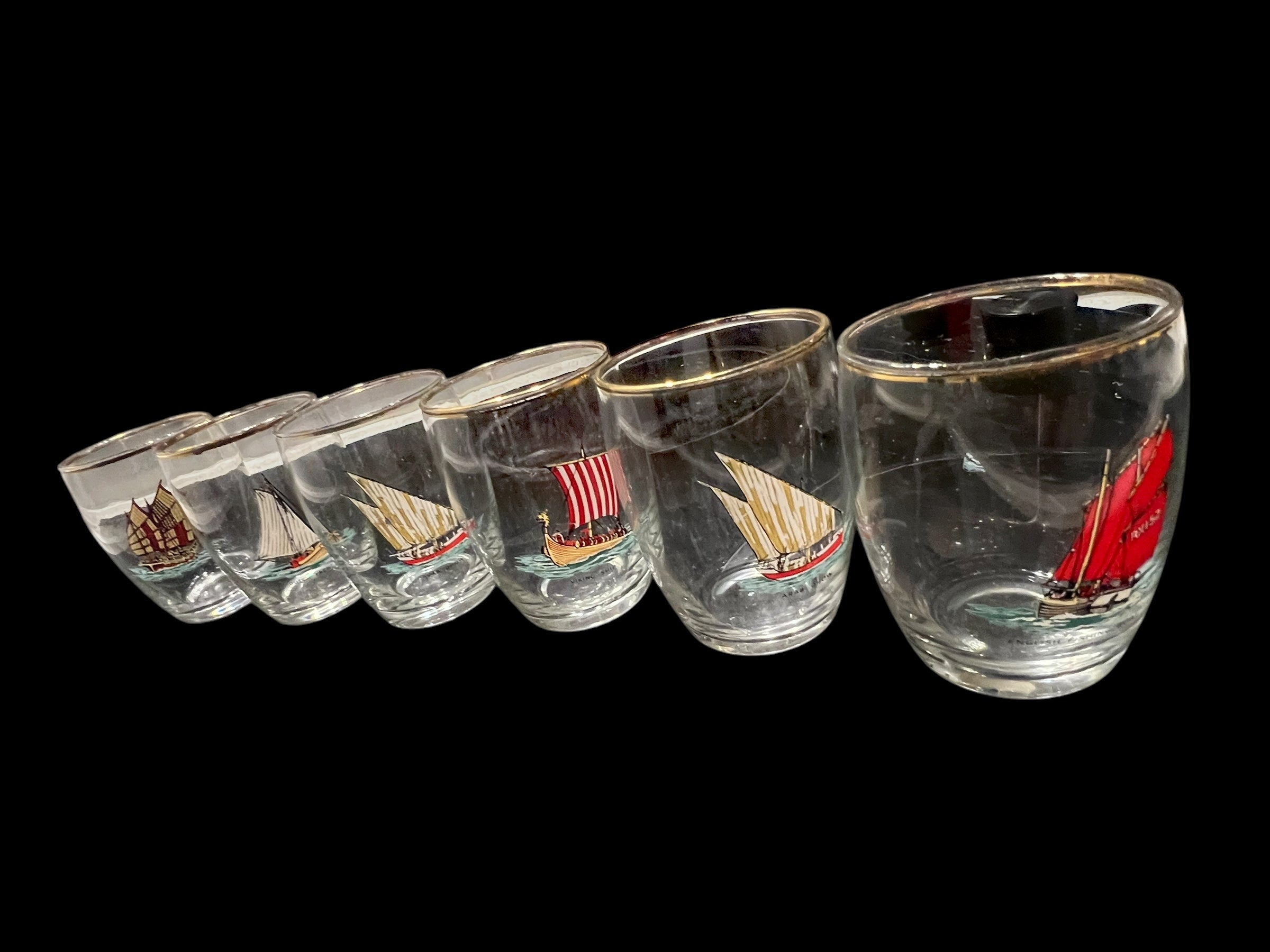 Set 6 Vintage Shot Glasses.  image 3