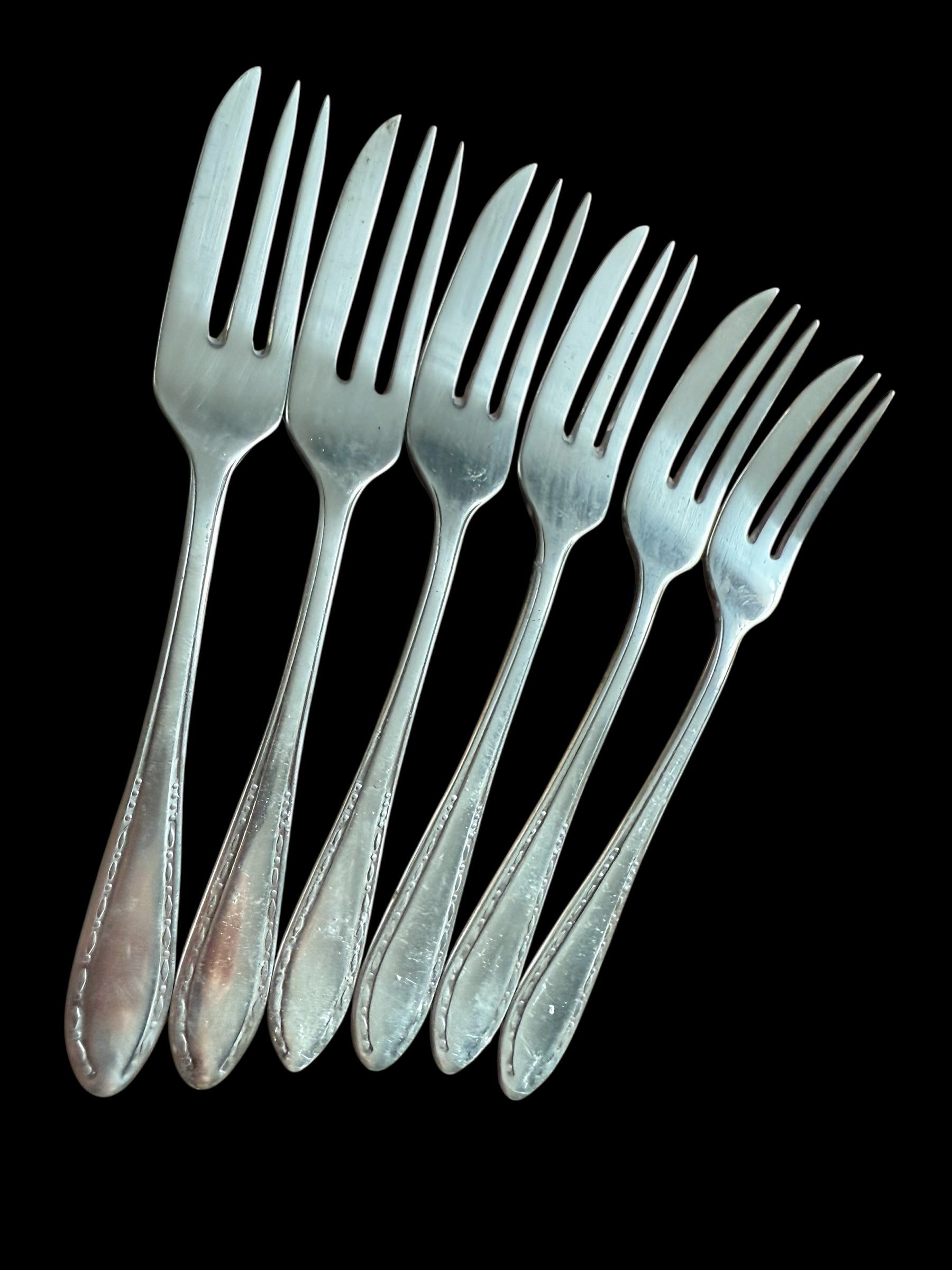 Set 6 Vintage Pastry/Cake Forks image 2
