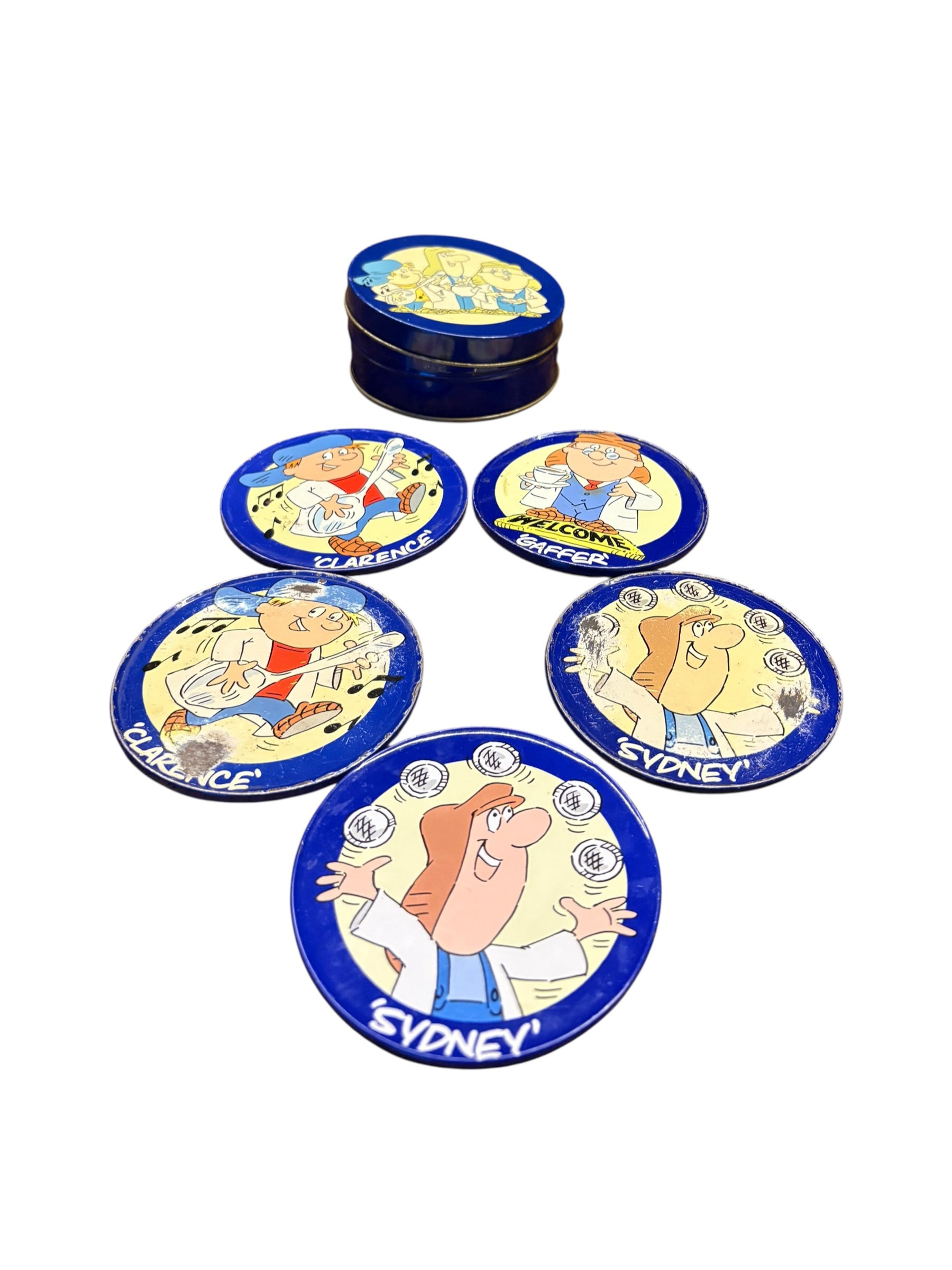 Set of 5 Vintage Tetley Tea Folk Coasters  image 0