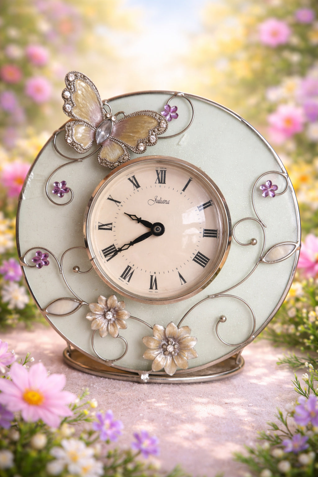 Butterfly Floral Clock  image 0