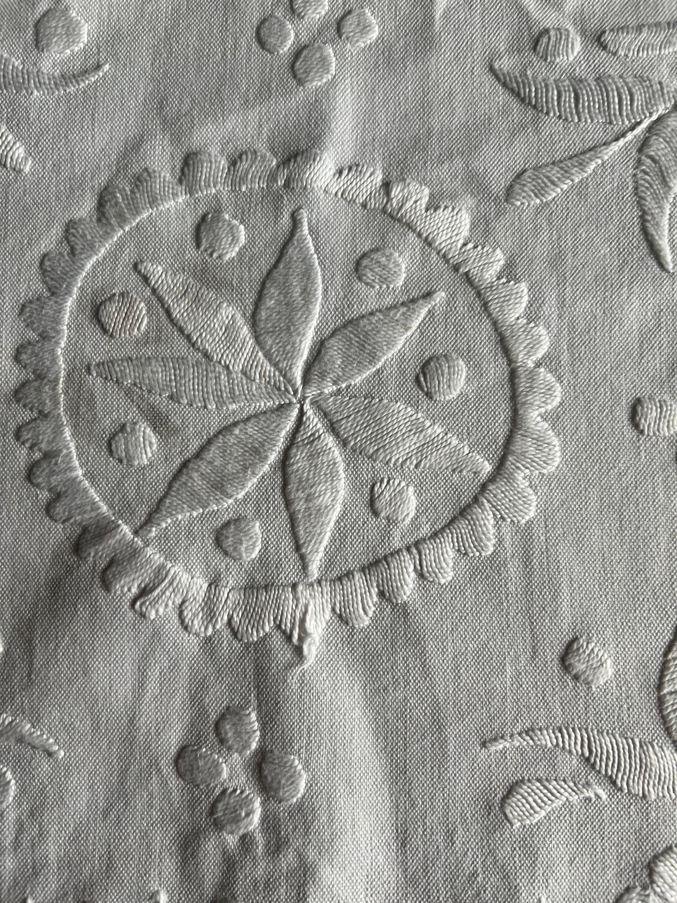 Vintage cotton lace table square image 5