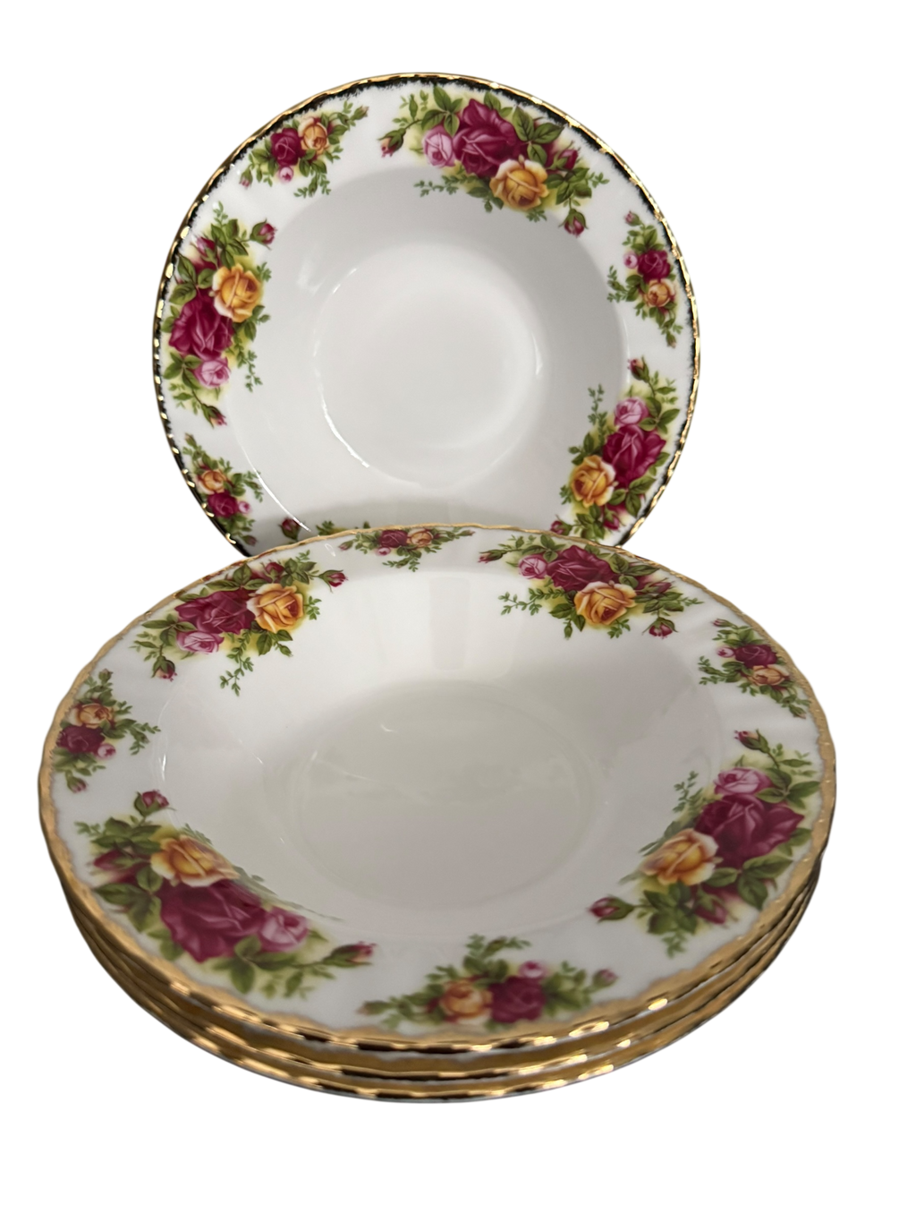 Old Country Roses. Set 6 Royal Albert Soup Bowls image 4