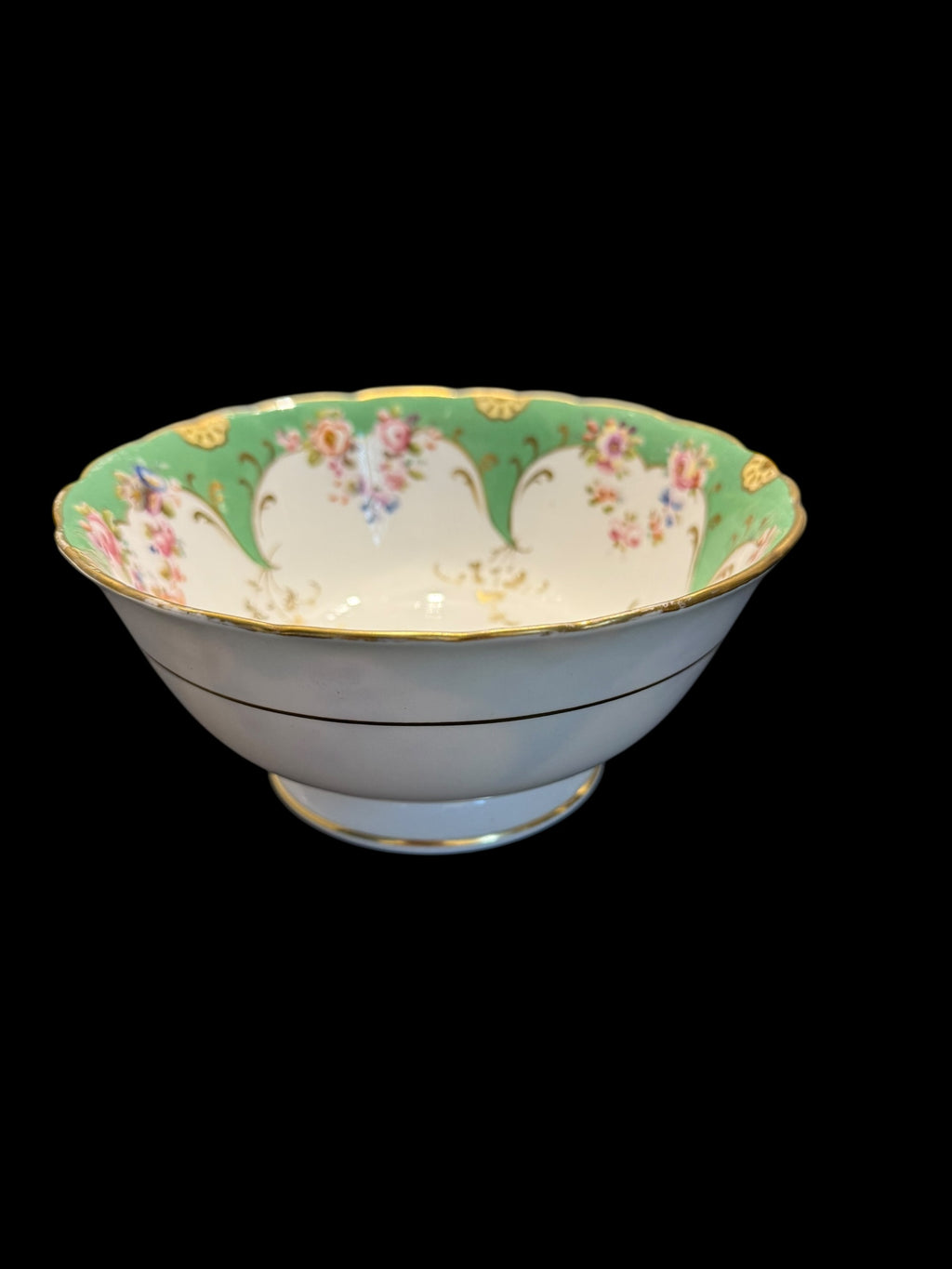 Antique Rockingham. GREEN. Lidded Sucriere & Bowl image 7