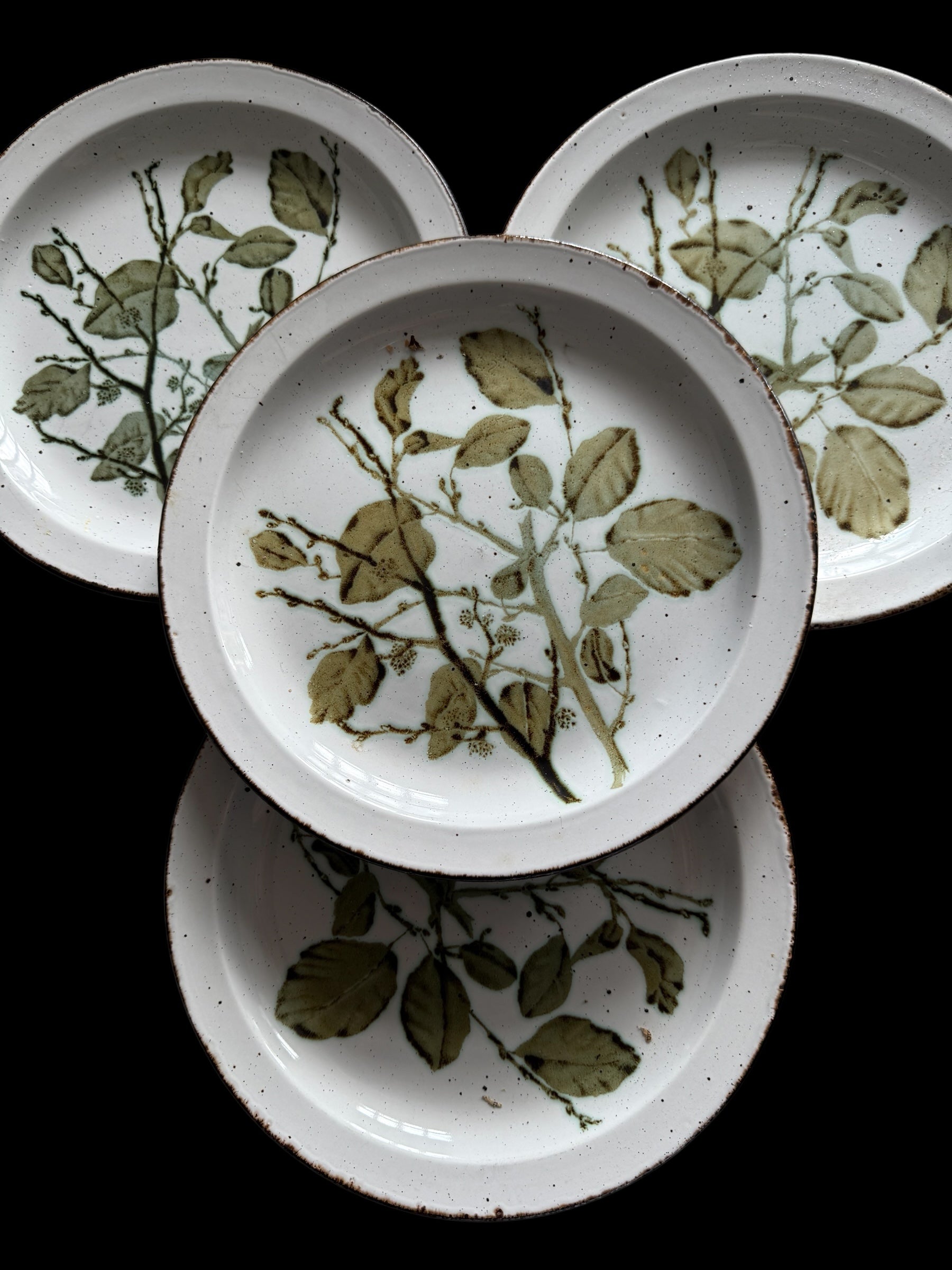 Midwinter. Stonehenge. Green Leaves. 4 Dinner Plates image 4