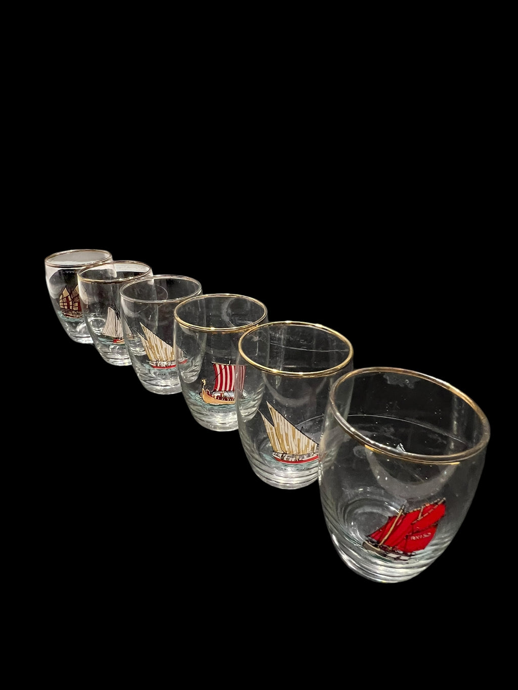 Set 6 Vintage Shot Glasses.  image 2