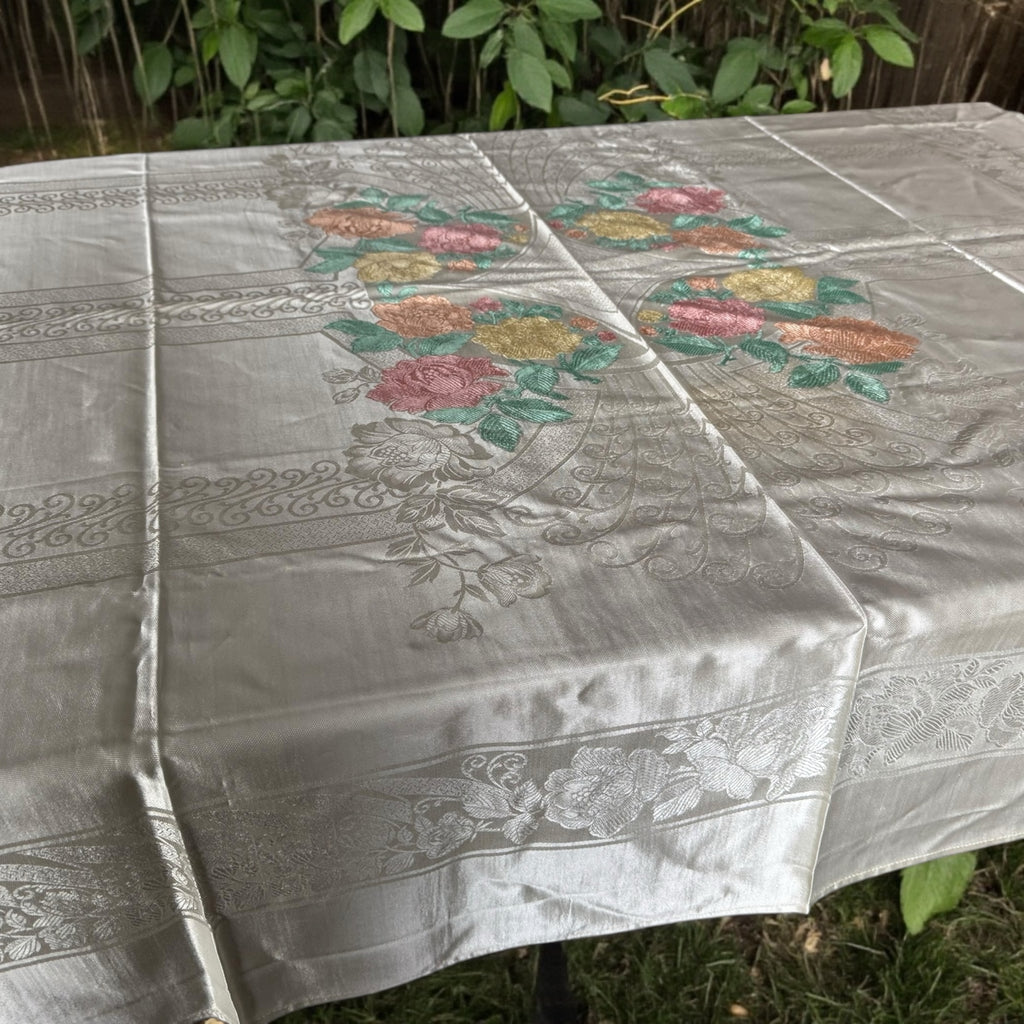 Silk Screen Print Vintage Tablecloth  image 0