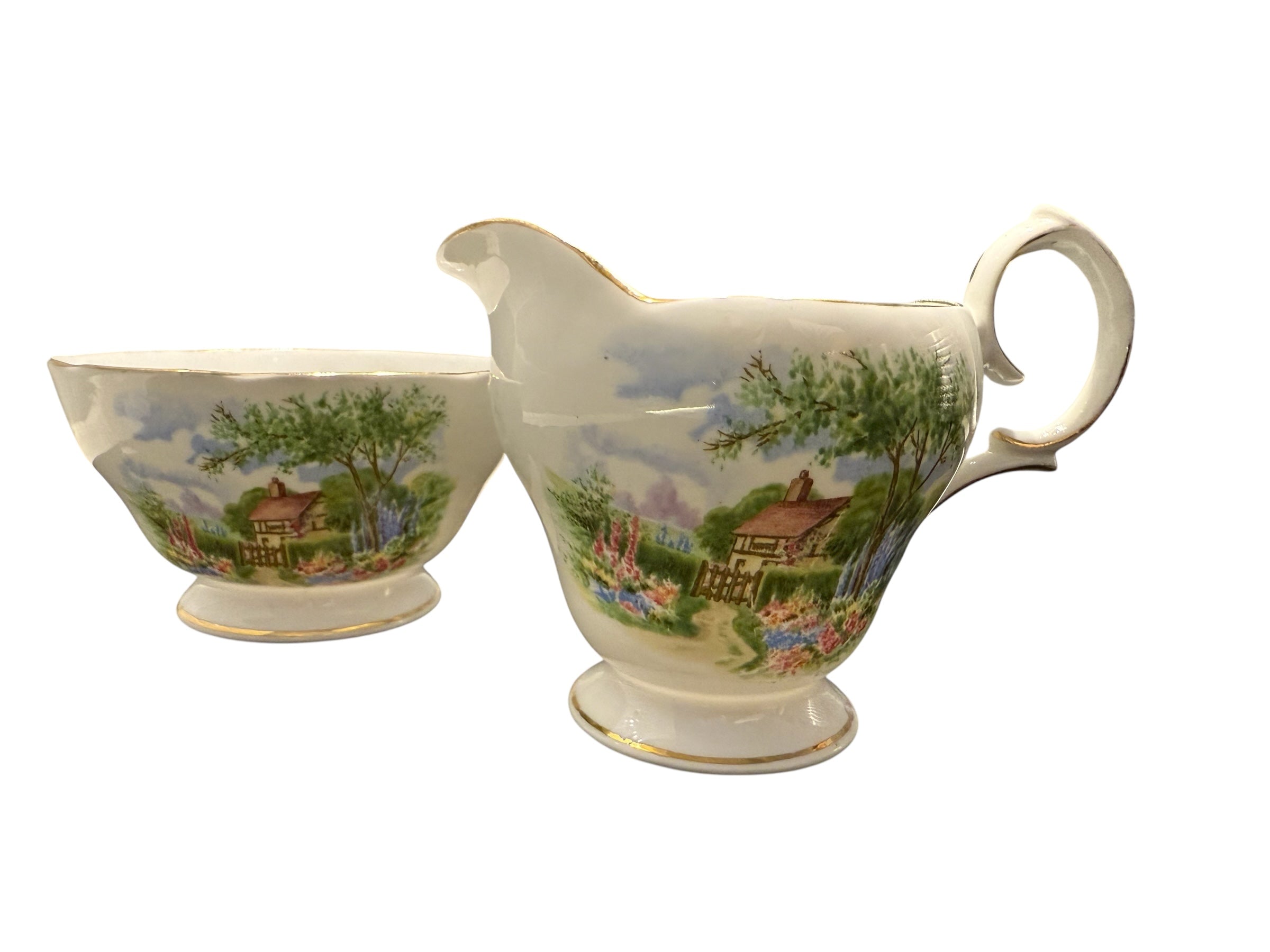 Queen Anne China Milk Jug & Sugar Bowl image 2