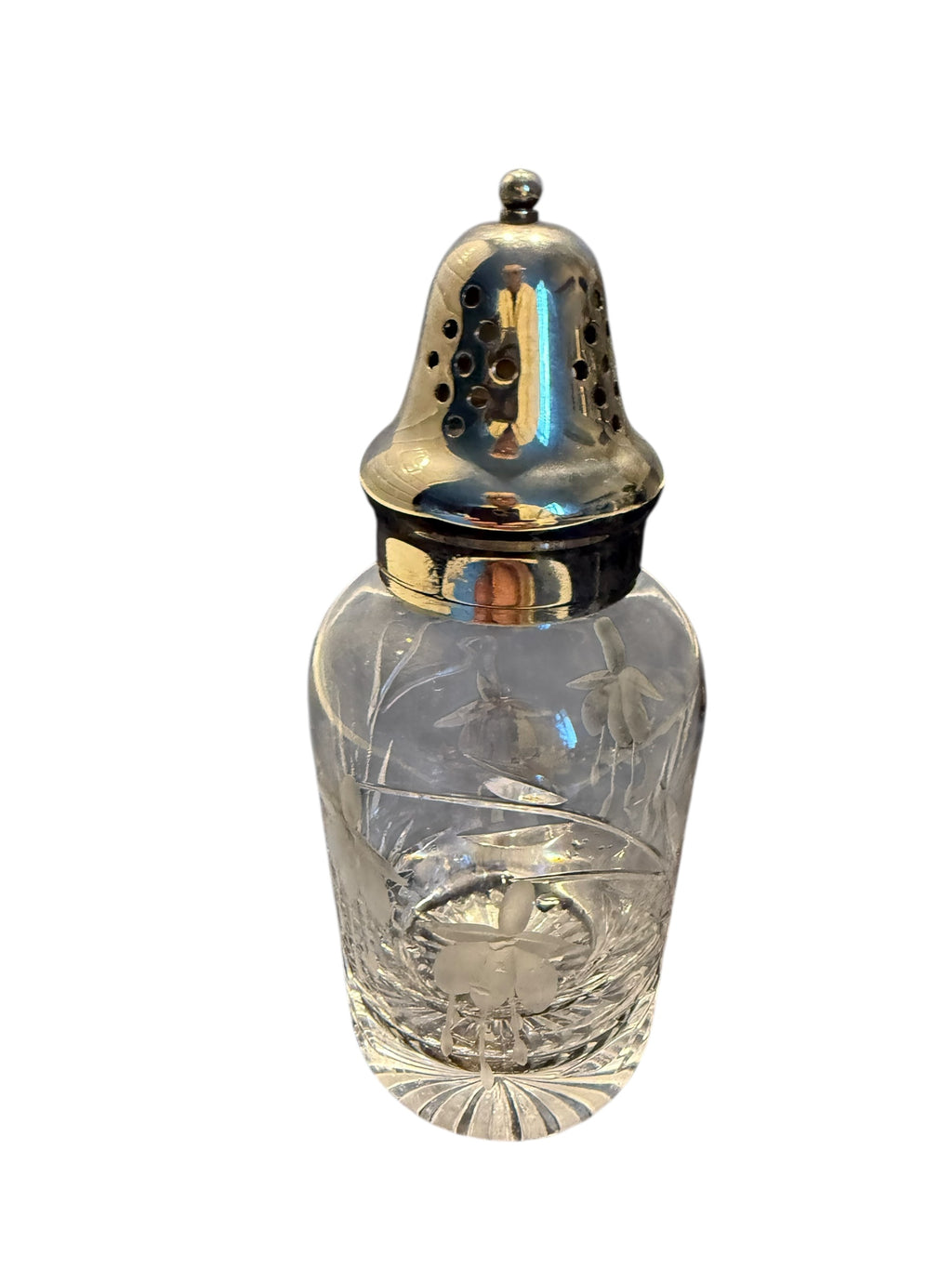 Vintage Sugar Shaker. Etched Glass image 3